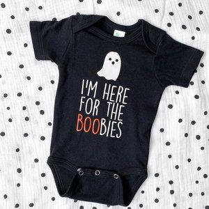 Unisex "I'm here for the boobies" Halloween Onesie